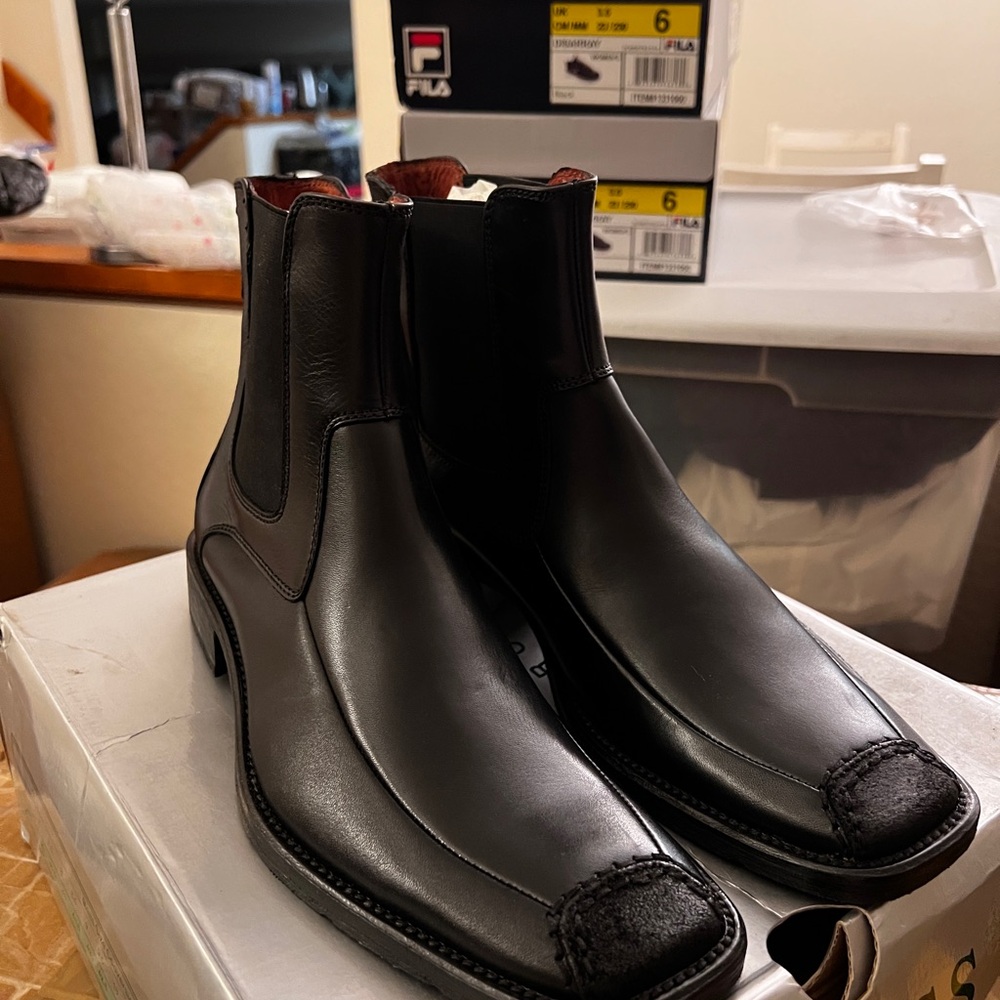 Guess Black Leather Men's Boots